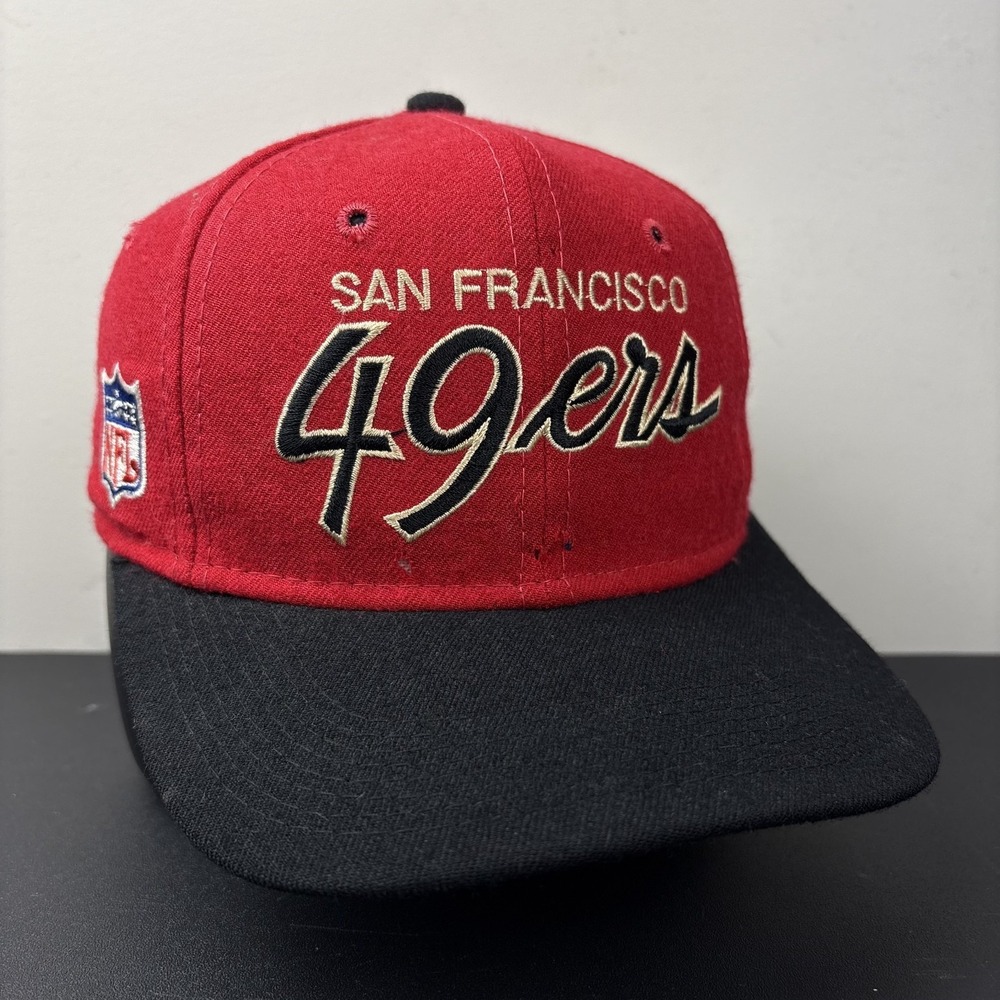 Vintage 90s Sports Specialties Script San Francisco 49ers Wool Fitted Hat 6 7/8